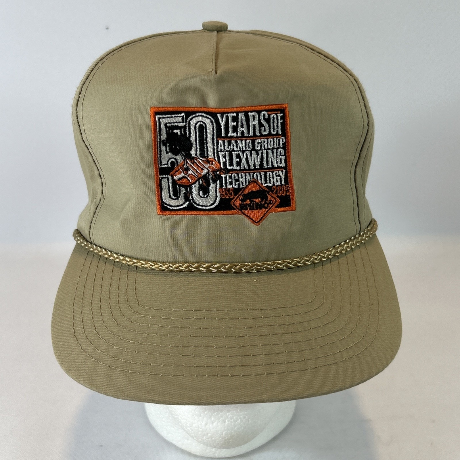 Vintage Alamo Group Company Hat Cap Trucker Strap Back Patch Rope Brim Farm